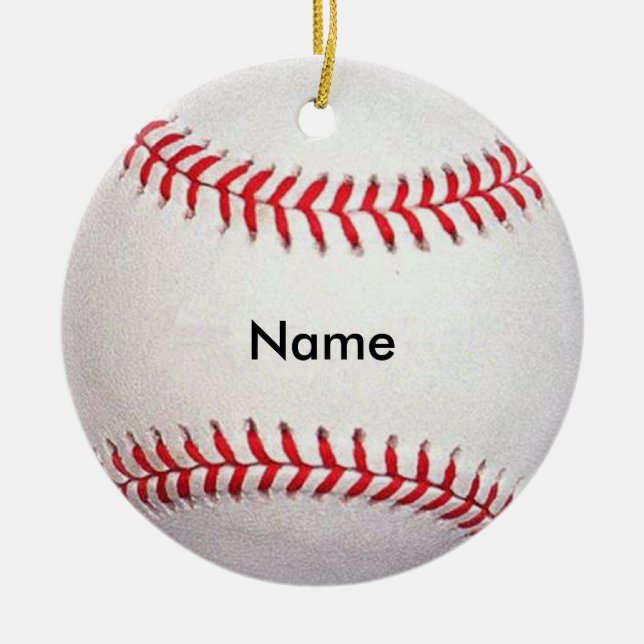 Enfeites de natal de Baseball de Nome Personalizad (Frente)