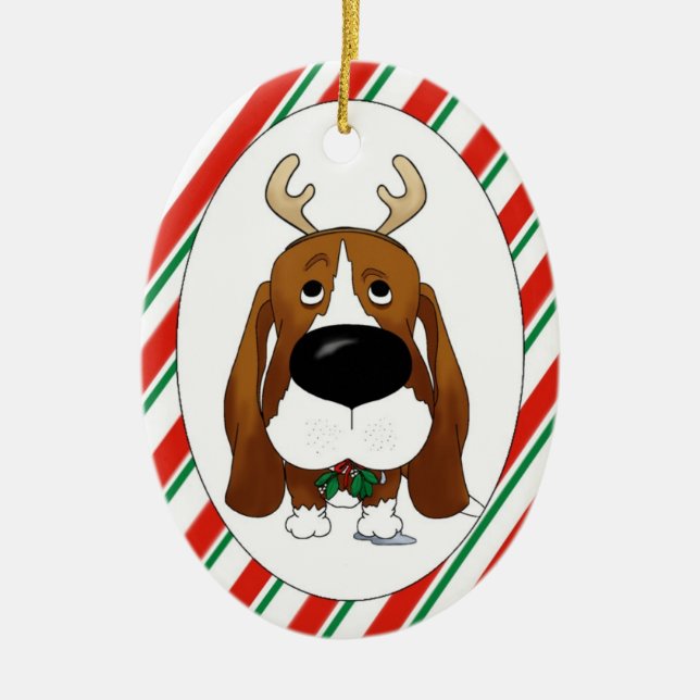 Enfeites de natal de Basset Hound (Frente)