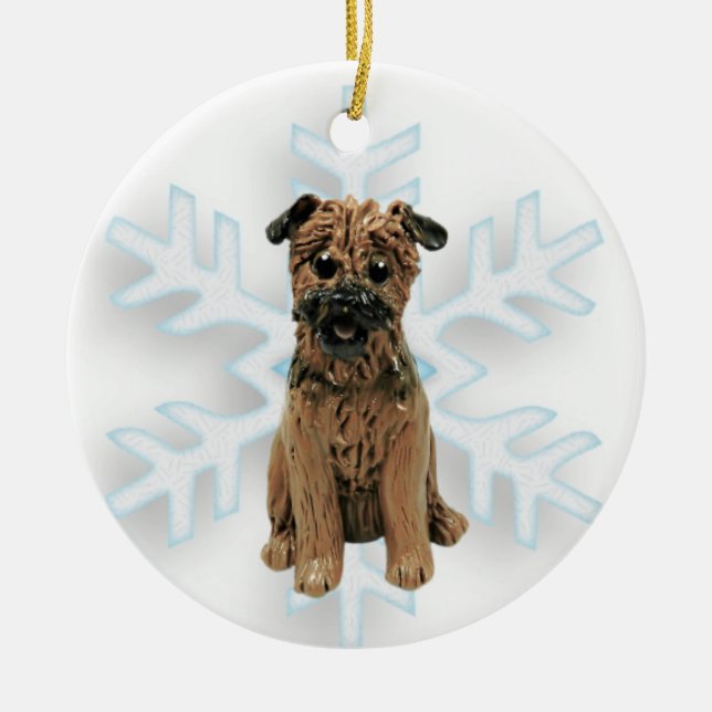 Enfeites de natal de Borda Terrier (Frente)
