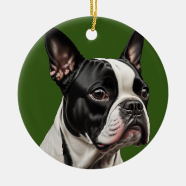 Enfeites de natal de Boston Terrier (Frente)
