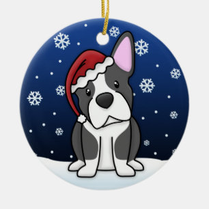 Enfeites de natal de Boston Terrier dos desenhos