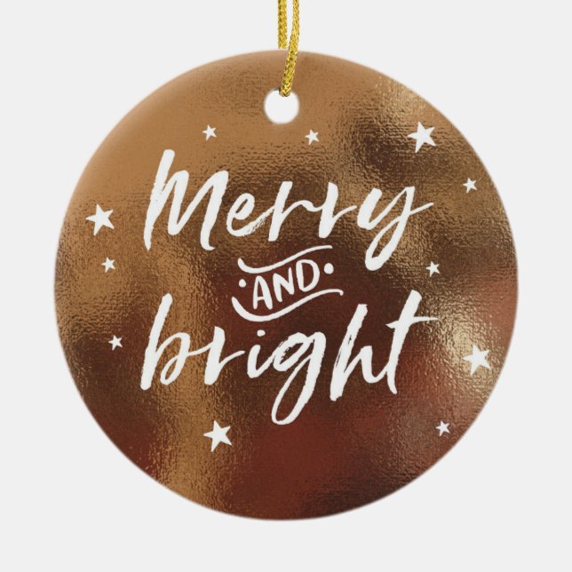 Enfeites de natal de bronze com foto personalizada (Frente)