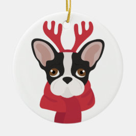 Enfeites de natal de buldogue francês