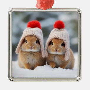 Enfeites de natal de Bunnies de Neve