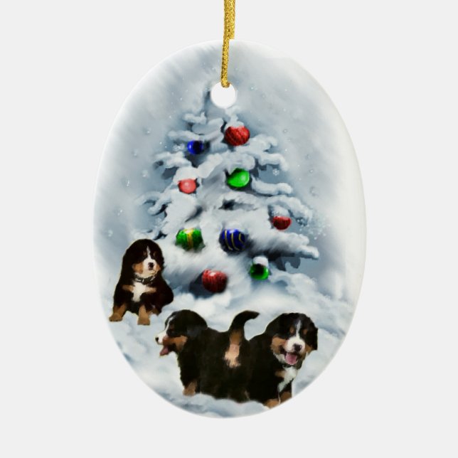 Enfeites de natal de Cachorro da Montanha Bernese (Frente)