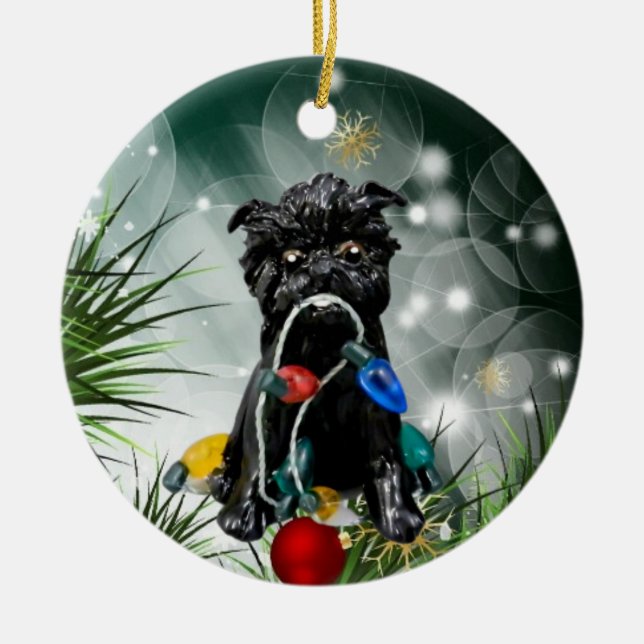 Enfeites de natal de Cães Affenpinscher (Frente)