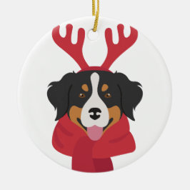 Enfeites de natal de cães da Montanha Bernese. Nev