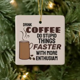 Enfeites de natal de café do ano engraçado