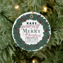 Enfeites de natal de casa pequena - Digitado