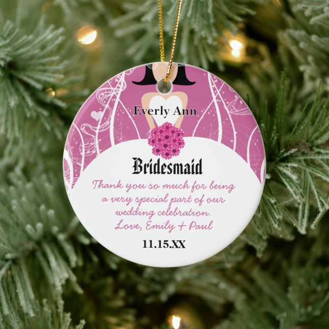 Enfeites de natal de Casamento de Bridesmaid de Ca (Árvore)
