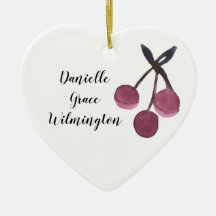 Enfeites de natal de Cherry de nome personalizado