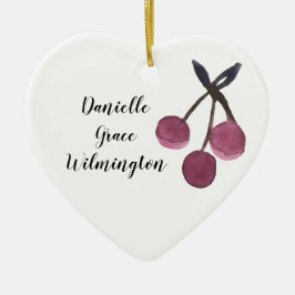 Enfeites de natal de Cherry de nome personalizado