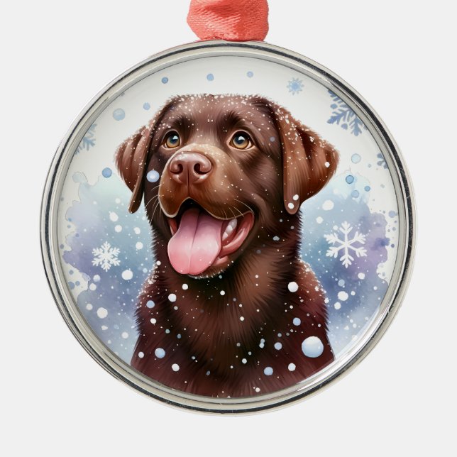 Enfeites de natal de chocolate Labrador (Frente)