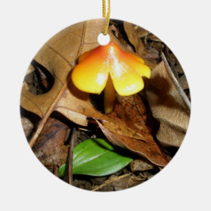 Enfeites de natal de Cogumelo Amarelo-Pequeno