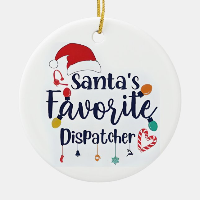 Enfeites de natal de despachante favorito do Santa (Frente)