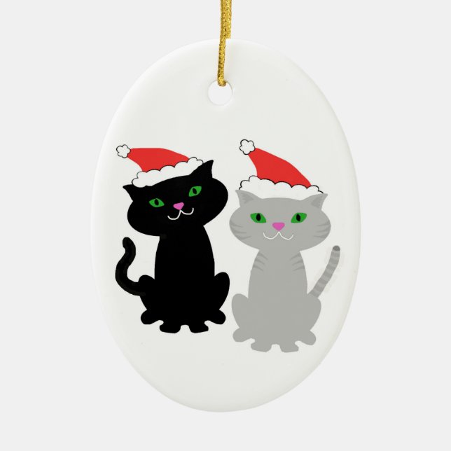 Enfeites de natal de dois gatinhos (Frente)