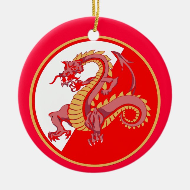 Enfeites de natal de Dragão Chinês (Frente)