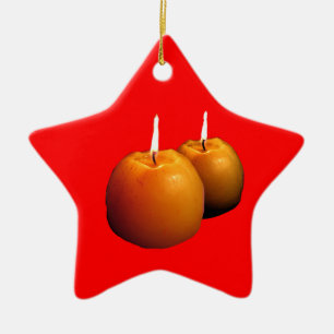 Enfeites de natal de duas velas redondas