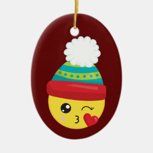 Enfeites de natal de Emoji do chapéu do inverno
