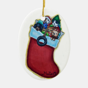 Enfeites de natal de empilhamento dos puppies