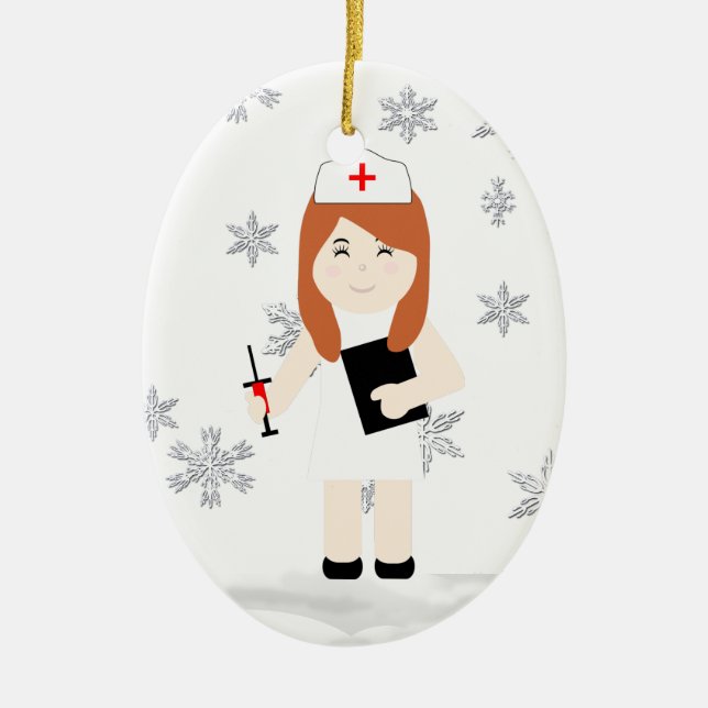 Enfeites de natal de Enfermeiro Cute 5 (Frente)