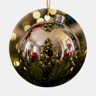 Enfeites de natal de espelho do ouro