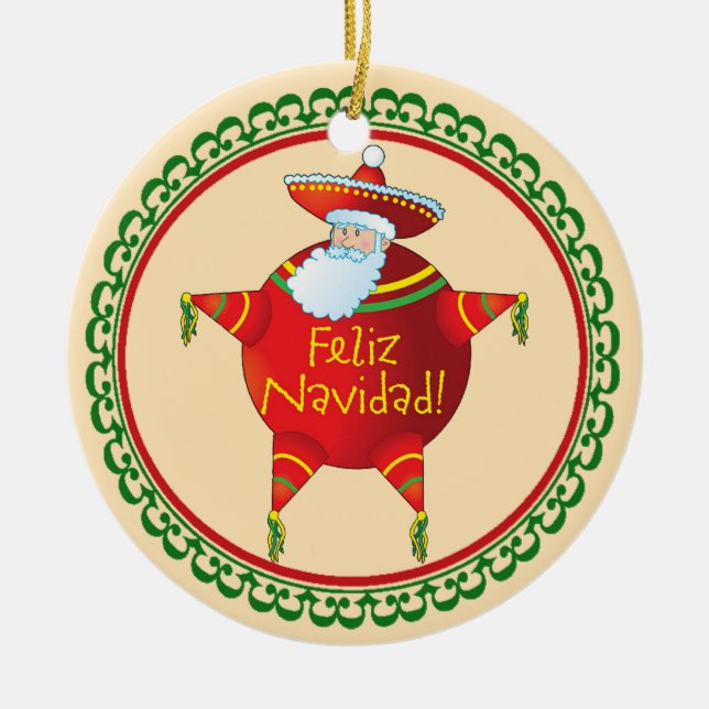 Enfeites de natal de Feliz Navidad (Frente)