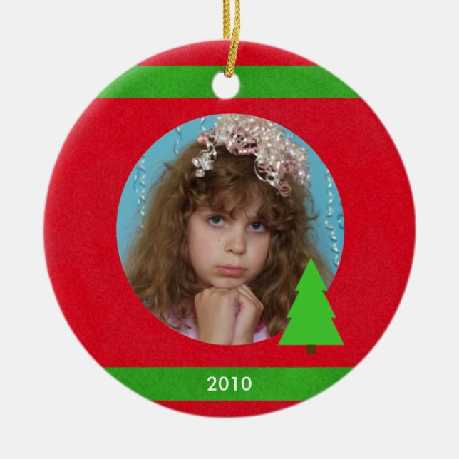 Enfeites de natal de Fotografia com Ano (Frente)