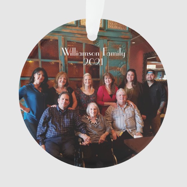 Enfeites de natal de Fotografia Personalizado da F (Frente)