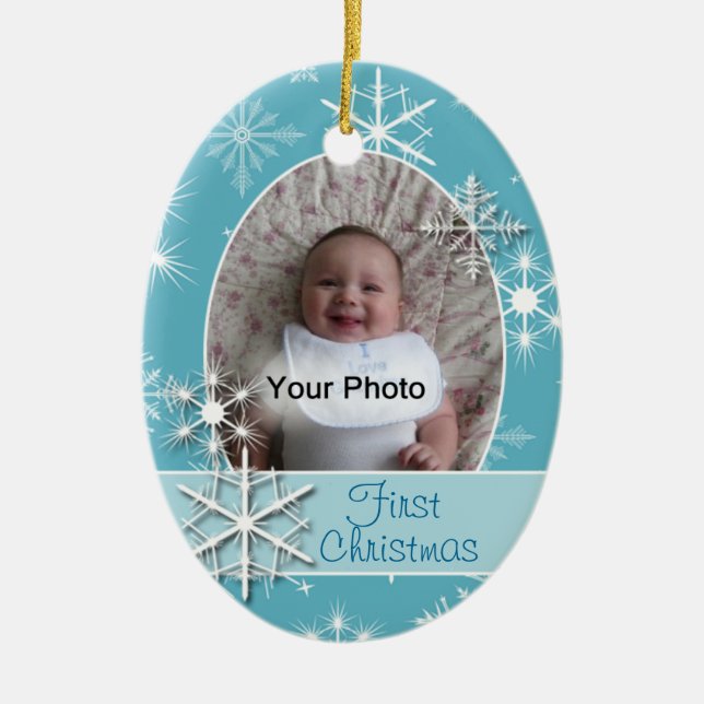 Enfeites de natal de Fotografia Sparkly Snowflakes (Frente)