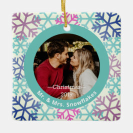 Enfeites de natal de Fotografia Verde Snowflakes