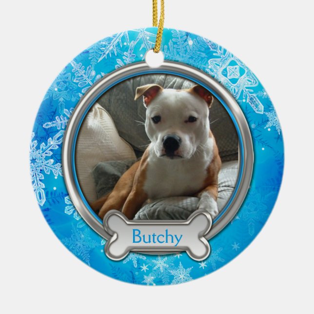 Enfeites de natal de Fotografias com Flocos de Nev (Frente)