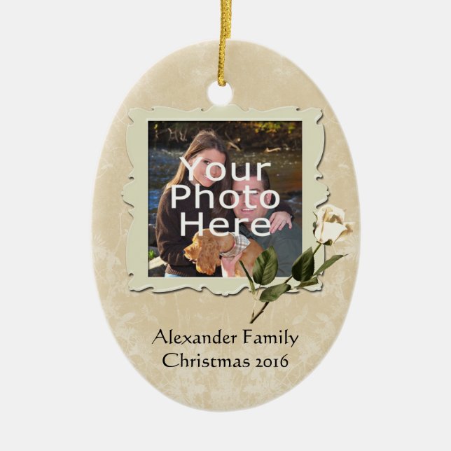 Enfeites de natal de Fotografias de Rosa Vintage (Frente)