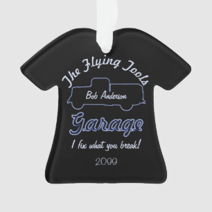 Enfeites de natal de garagem de ferramentas voador