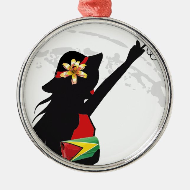 Enfeites de natal de Garota da Guiana (Frente)