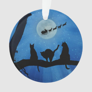 Enfeites de natal de gatos e Papais noeis