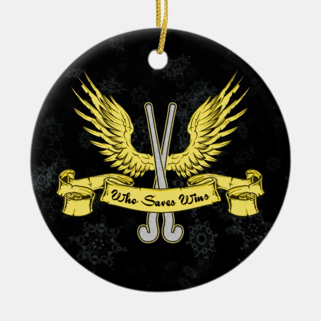 Enfeites de natal de Goalie de Hockey (Frente)