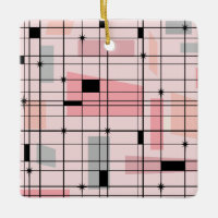 Enfeites de natal de Grelha Rosa Retroativa e de I