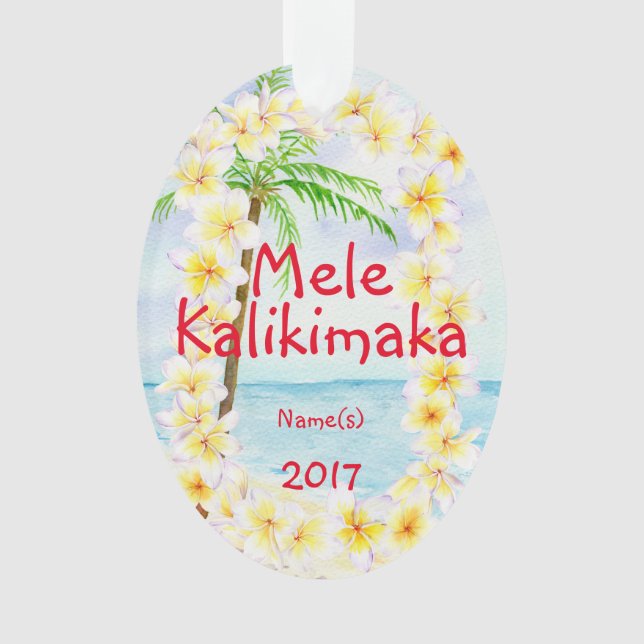 Enfeites de natal de Havaí Mele Kalikimaka (Frente)
