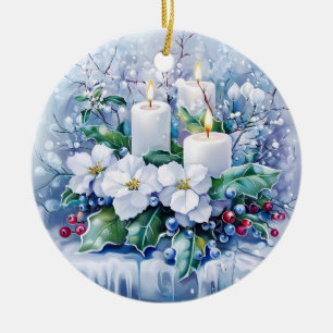 Enfeites de natal de inverno azul