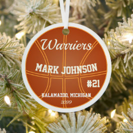 Enfeites de natal de jogador de basquete masculino