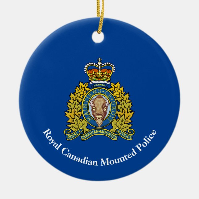 Enfeites de natal de Logotipo da Polícia Montada C (Frente)