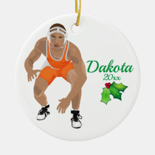 Enfeites de natal de Luta Personalizado Laranja