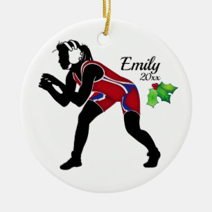 Enfeites de natal de Luta Personalizado Vermelho
