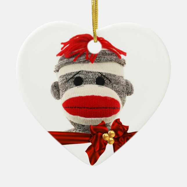 Enfeites de natal DE MACACO SOCK PERSONALIZADO (Frente)
