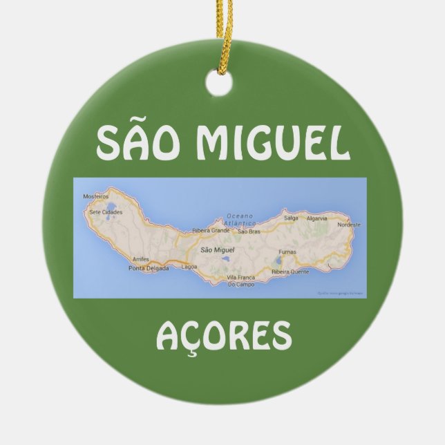 Enfeites de natal de Mapa de São Miguel Acores (Frente)