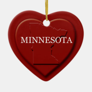 Enfeites de natal de Mapa do Coração de Minnesot