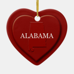 Enfeites de natal de Mapa do Coração do Alabama