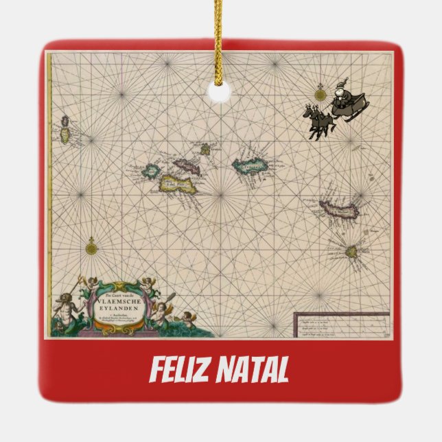 Enfeites de natal de Mapa dos Açores (Verso)