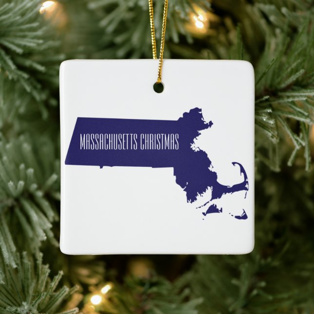 Enfeites de natal de Massachusetts Personalizado (Árvore)